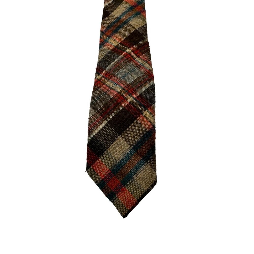 Woolcrofters By Wembley Plaid Tie 30% Wool/Polyester Blend Vintage